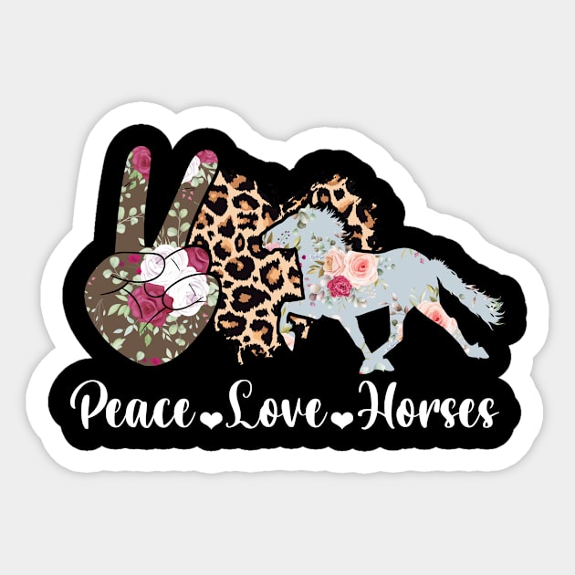 Peace Love Horses Cute Horse Sticker by CardRingDesign